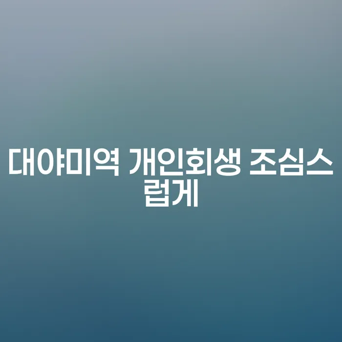 대야미역 개인회생 조심스럽게